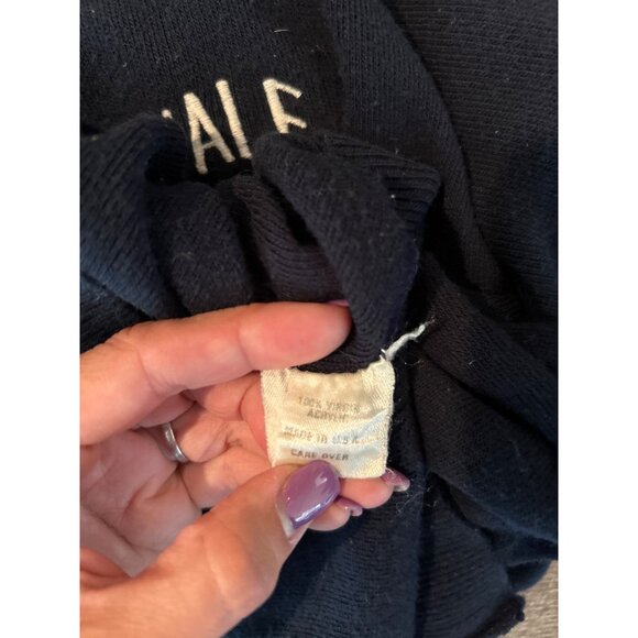 Vintage McBriar Yale Lacrosse Men's M V-Neck Preppy University Sweater Navy Blue - Picture 7 of 10